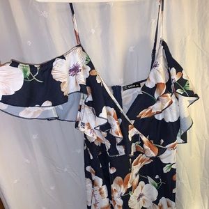 Cold shoulder asymmetrical dress